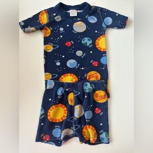 Hanna Andersson Blue space Pajama Set size 100